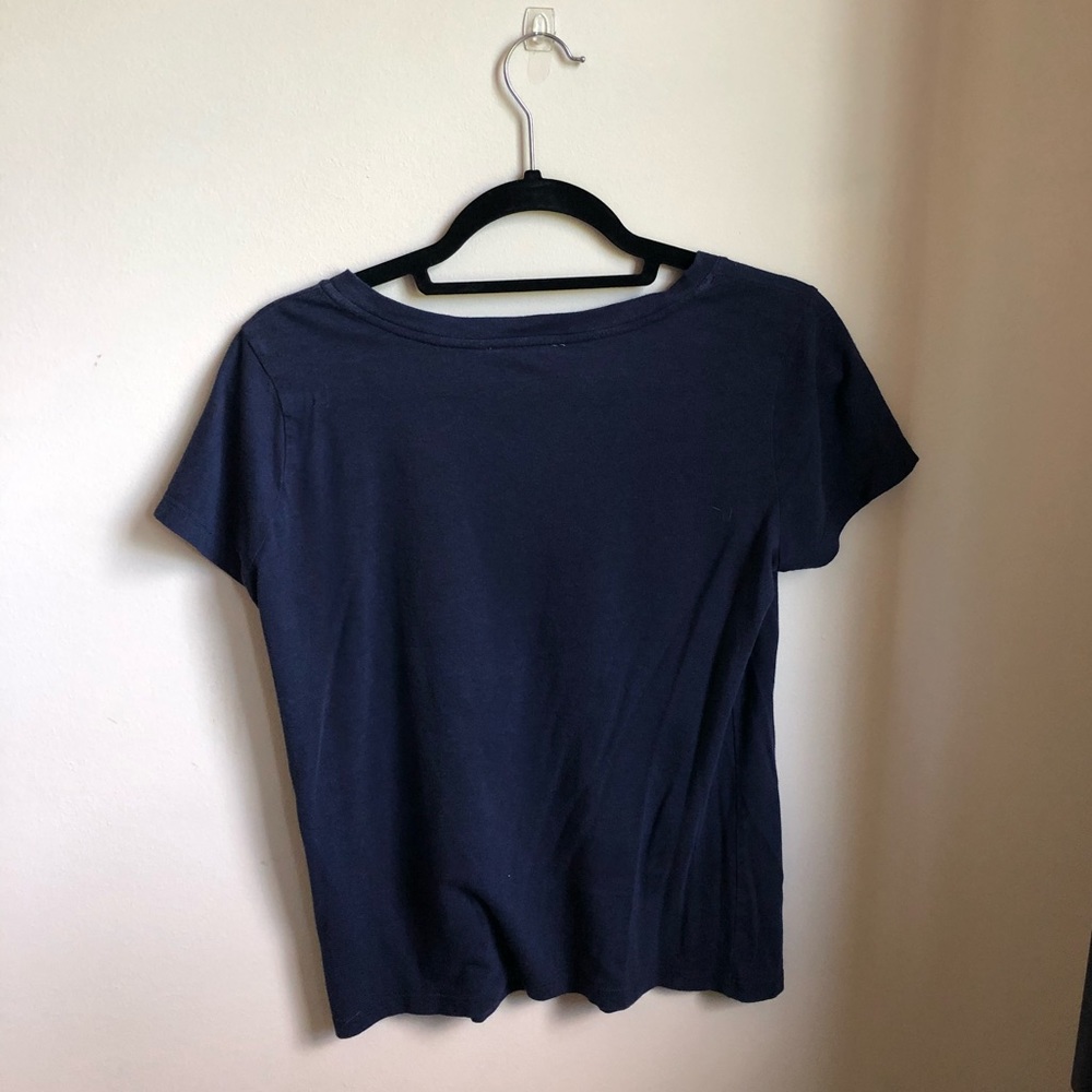 Basic Navy V-Neck Tee - Picture 2 of 3